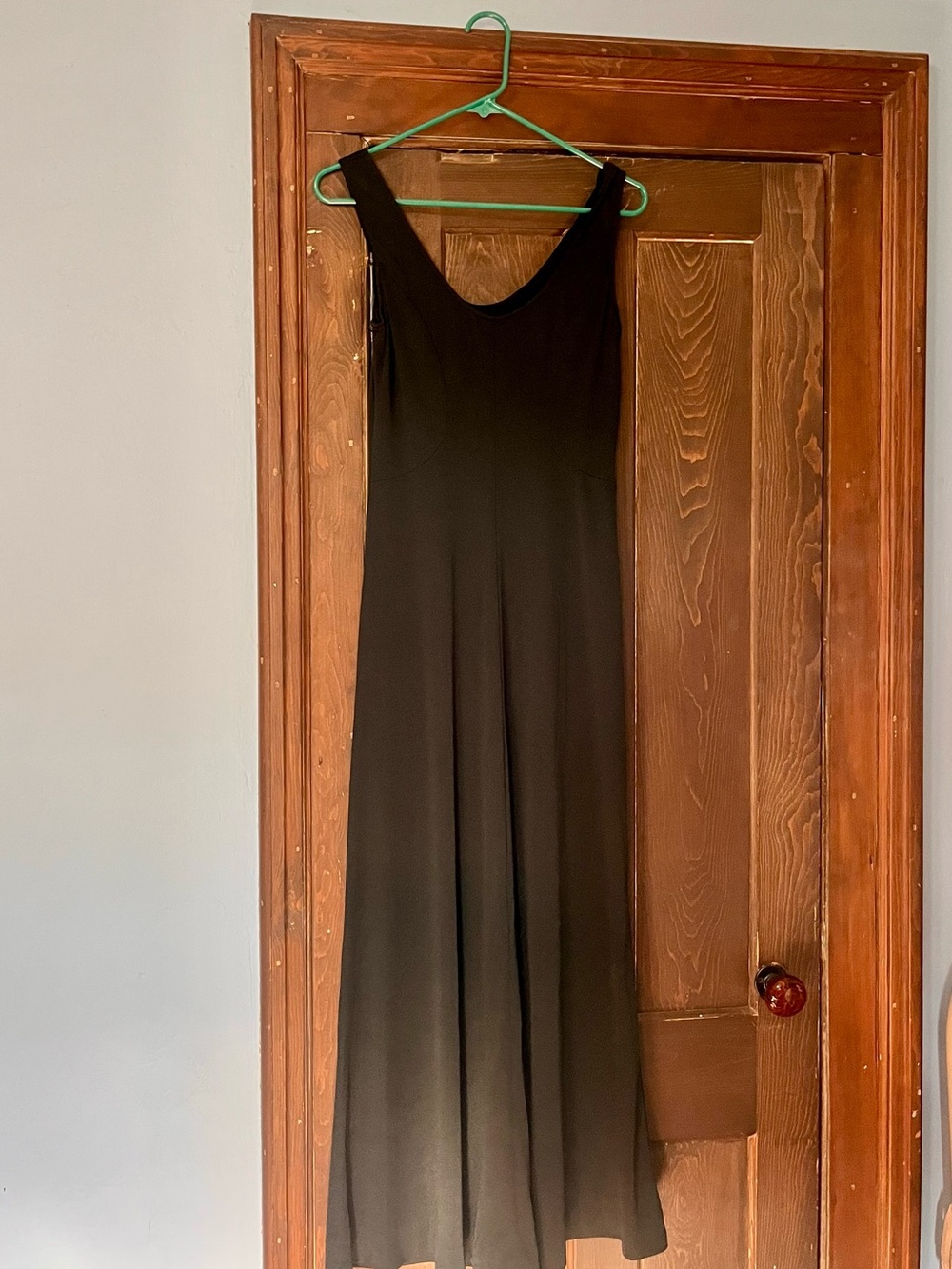 Women's Black Scoop Neck Maxi Dress - Vintage